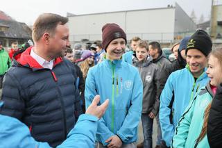 Prezydent Andrzej Duda odwiedził młodych sportowców w Szczyrku