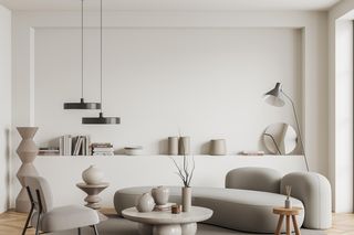 Minimalistyczny japońsko-skandynawski salon. Meble i dodatki w stylistyce japandi
