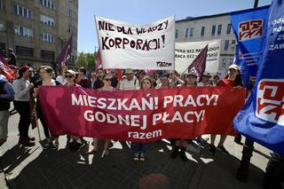 Święto Pracy w Warszawie. Wielki przemarsz w stolicy i obietnice godnych płac