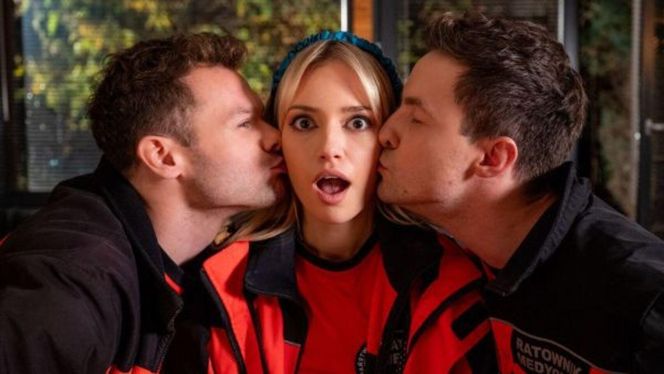 Na sygnale, odc. 685. Nowy (Kamil Wodka), Alek (Adam Turczyk), Britney (Paulina Zwierz)