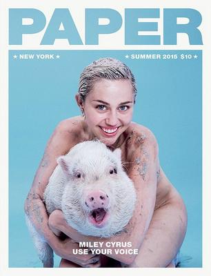  Miley Cyrus nago z prosiaczkiem na okładca Paper. Prawie jak Kim Kardashian...