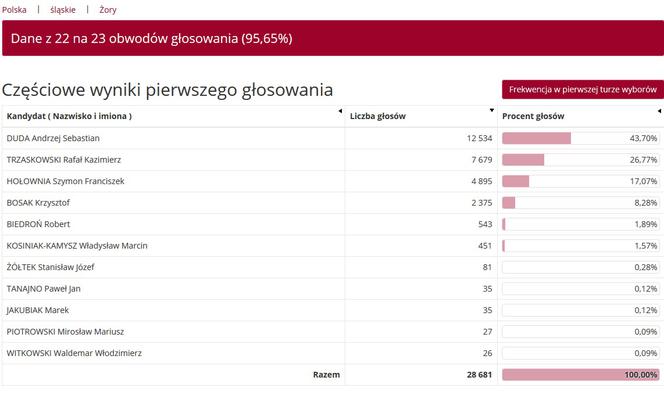 Wybory prezydenckie 2020 w woj. śląskim. W Katowicach i Sosnowcu wygrał Rafał Trzaskowski [WYNIKI W MIASTACH I POWIATACH]