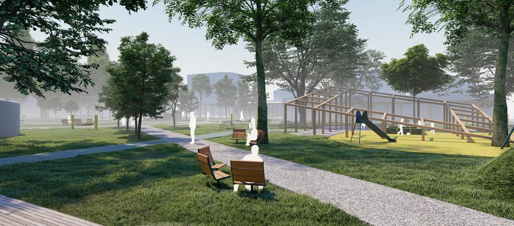 Wizualizacja skweru Ireny Sendlerowej w Kielcach