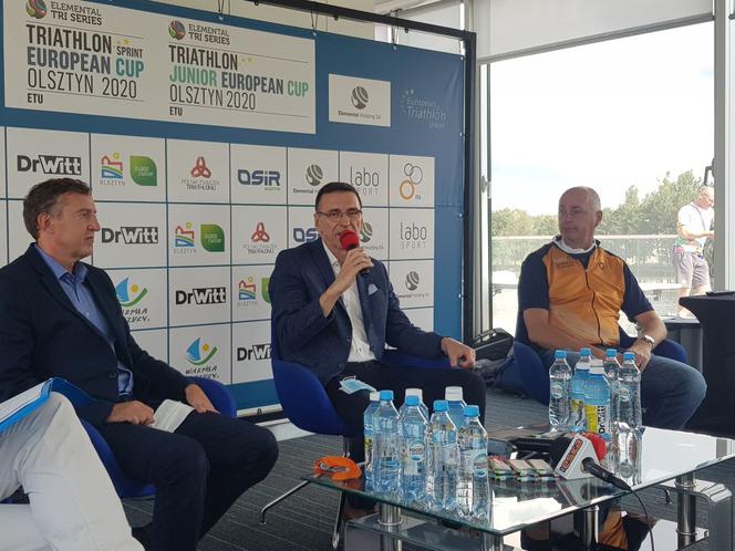 Trzecia odsłona Pucharu Europy i ósma edycja Elemental Tri Series w Olsztynie - konferencja prasowa Olsztyn 20 sierpnia