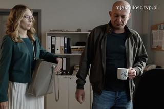 M jak miłość, odcinek 1742. Sylwia (Hanna Turnau), śledczy podkomisarz Paweł Zięba (Cezary Jankowski)