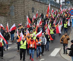 Protest rolników 20 marca w Lublinie. Przeszli ulicami miasta pod LUW