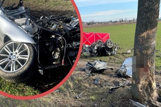 BMW rozbite na części. 33-letni kierowca zginął na miejscu