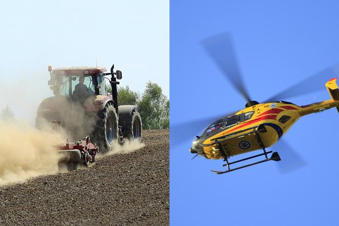 Kościan: Maszyna rolnicza WCIĄGNĘŁA rękę 13-latka! Z pola zabrał go helikopter LPR