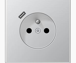 Gniazdo z uziemieniem aluminium z ładowarką USB-C Jung LS Aluminium 