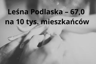 W tych gminach w woj. lubelskim zawierano najwięcej małżeństw. Mamy najnowsze dane