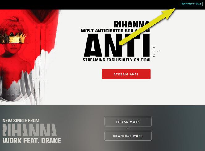 Rihanna Anti online - za darmo w serwisie Tidal dzięki free trial
