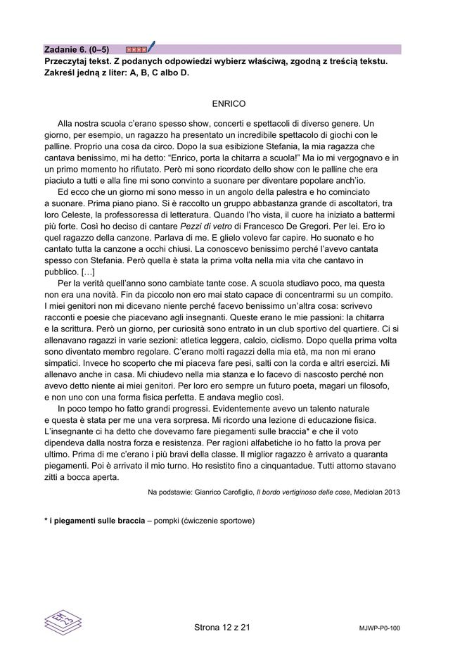 Matura 2025 włoski: ODPOWIEDZI do wszystkich zadań, gotowe rozwiązania matury z włoskiego - Formuła 2023 [7.05.2025]	