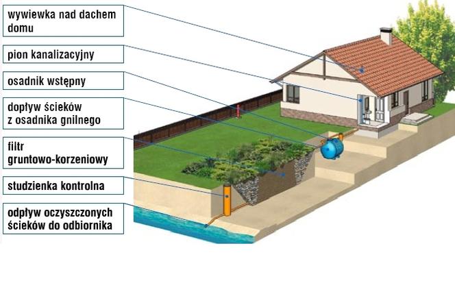 Przydomowa oczyszczalnia ścieków z filtrem gruntowo-roślinnym