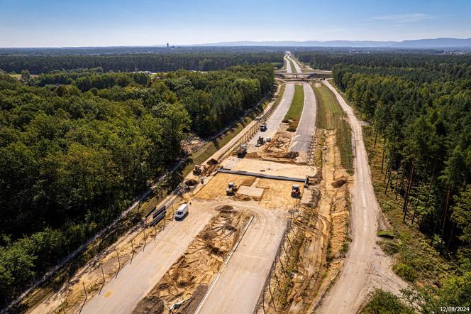 Plac budowy S1 Oświęcim - Dankowice w sierpniu 2024