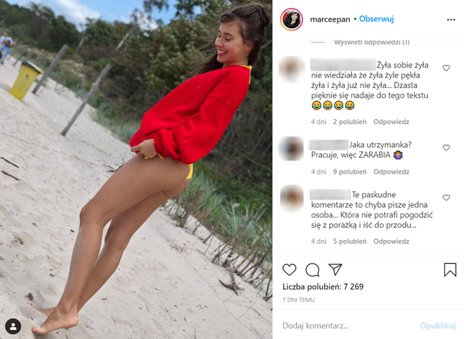 Justyna Żyła atakowana na profilu Marceliny Ziętek na Instagramie