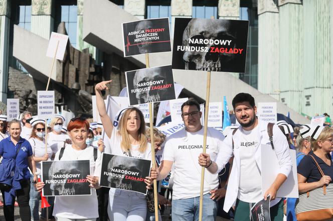 Protest medyków w Warszawie