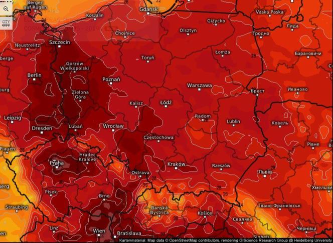 Mapa gorąca w Polsce 3 września 2024