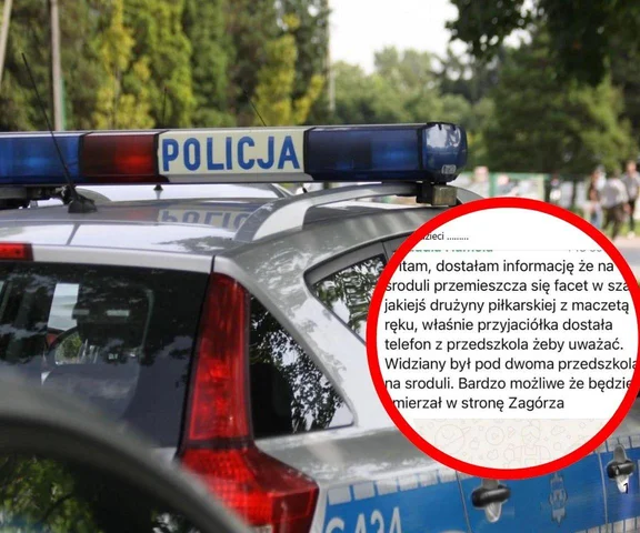 Facet w barwach klubowych z maczetą. Jest oświadczenie policji
