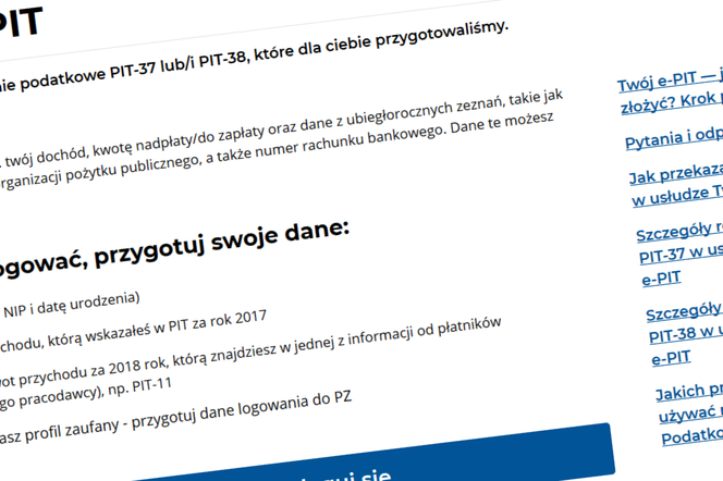ePIT 2019. Od 15 lutego można logowac się na podatki.gov.pl. Rano serwery były przeciążone