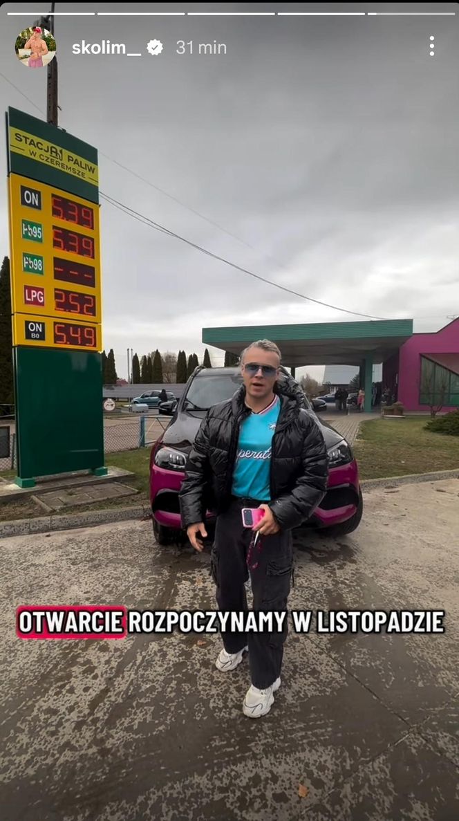 Skolim pokazał pierwszą stację benzynową. Tyle trzeba zapłacić za paliwo