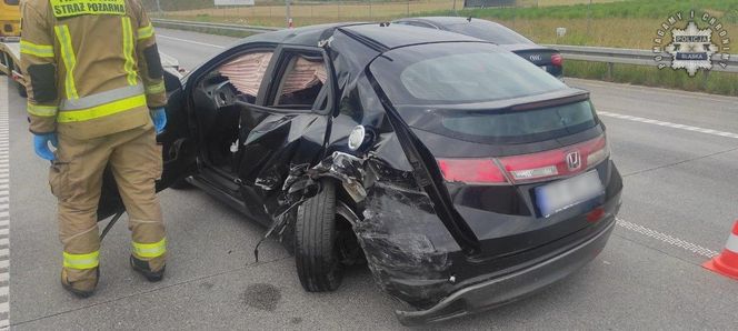 Zator na autostradzie A1 przed zjazdem na Woźniki