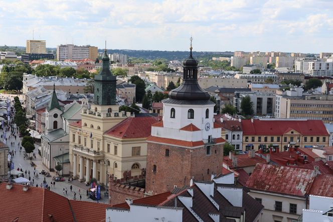 Panorama Lublina z najwyższego punktu widokowego w mieście - Wieży Trynitarskiej