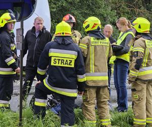 Wypadek w pobliżu Konotopu  - autobus z tirem 