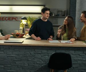 Barwy szczęścia odc. 3232. Regina (Kamila Kamińska), Franek (Mateusz Banasiuk), Malwina (Joanna Gleń), Herman  (Maciej Raniszewski)