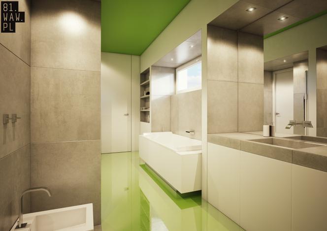 Nowoczesne wnętrza: łazienka zielona