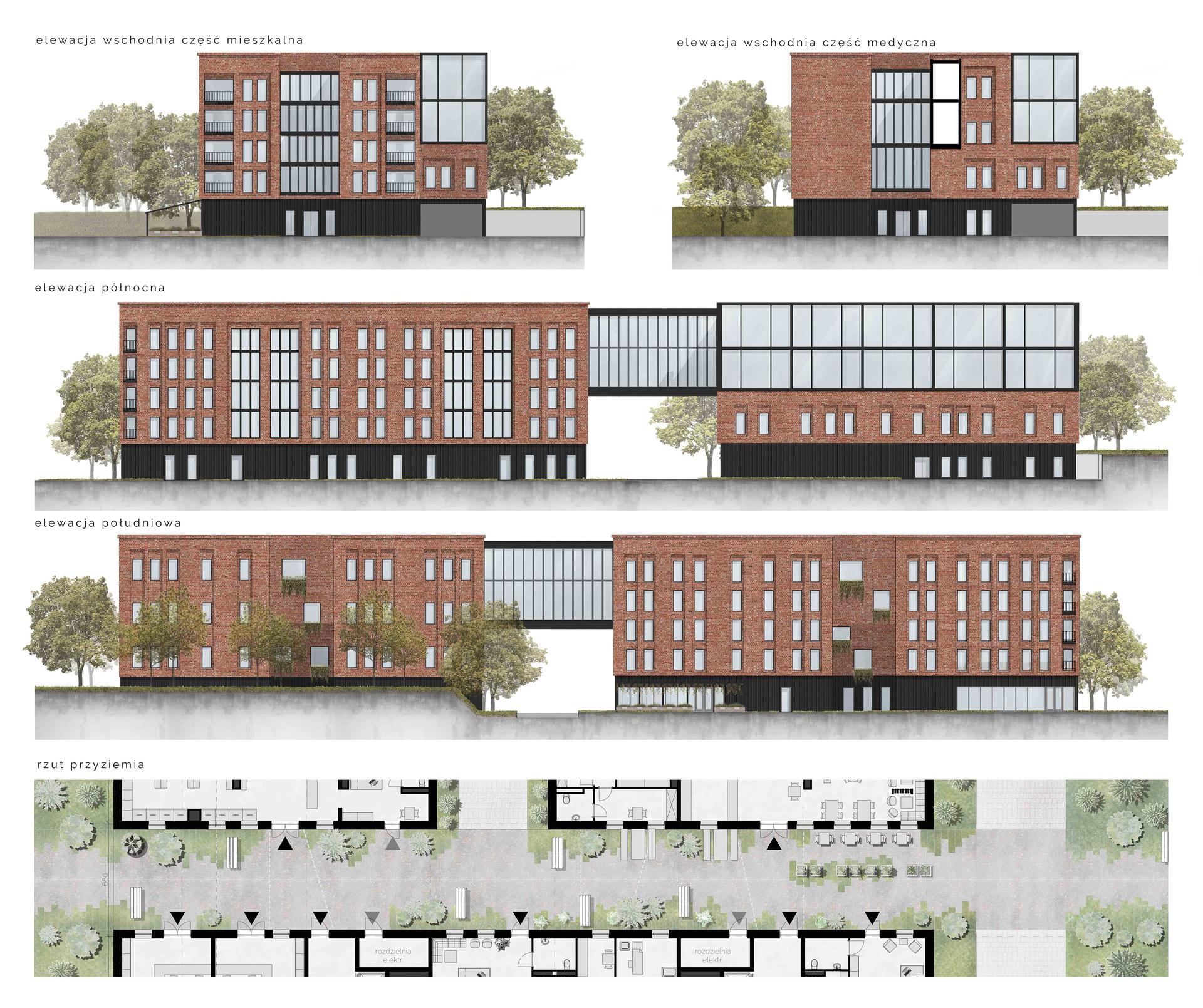 Koncepcja architektoniczna obiektu wielofunkcyjnego z przeznaczeniem dla grupy wiekowej 65+
