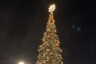 Warszawska iluminacja w śnieżny wieczór