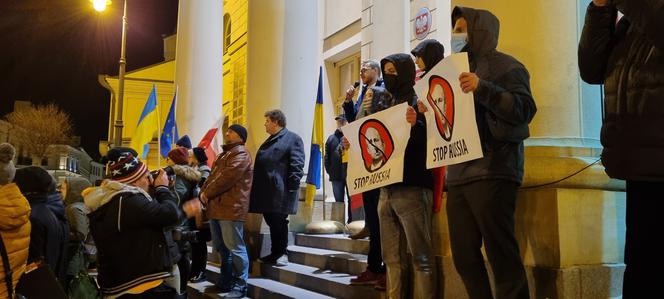 Lublin: protest wobec rosyjskiej agresji na Ukrainę