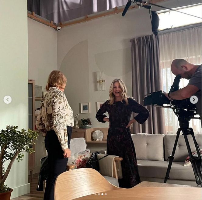 Barwy szczęścia na planie. Wanda (Maja Barełkowska), Grażyna (Kinga Suchan)