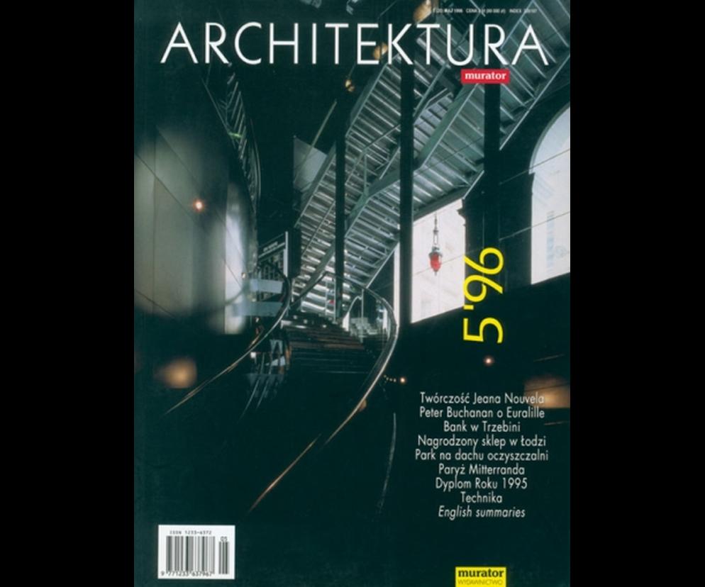 Okładka Miesięcznik Architektura 05/1996