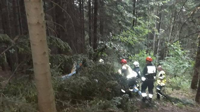 SZOKUJĄCY wypadek w Łososinie Dolnej. Paralotniarz spadł na ziemię z dużej wysokości 