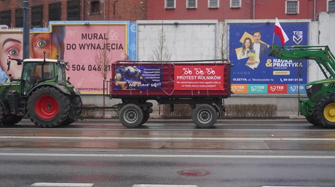 Protest rolników w Olsztynie 21 lutego. Co dzieje się w centrum?