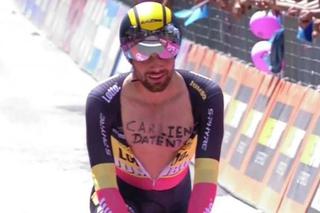 Giro d'Italia: Kolarz rozpiął koszulkę i złożył romantyczną propozycję [WIDEO]