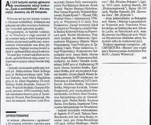 ŻYCIE W ARCHITEKTURZE. Kto trafił do II etapu? Gazeta Dolnoślaska nr 240, 13.10.1999