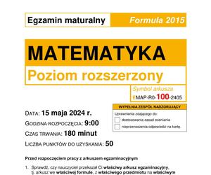 Matura matematyka poziom rozszerzony 2024 