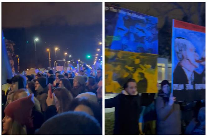 Warszawa. Demonstracje poparcia dla Ukrainy pod ambasadami Rosji i USA