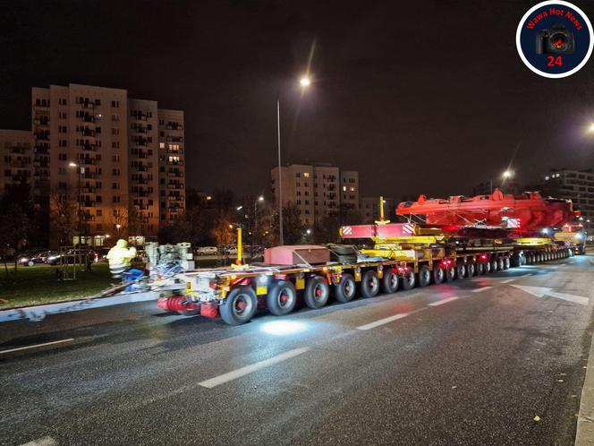 Gigantyczna tarcza w nocy przejechała przez Warszawę. Tak wyglądaj jej transport!