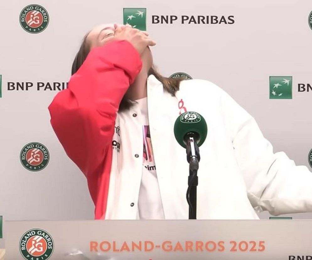 Iga Świątek w czasie konferencji prasowej