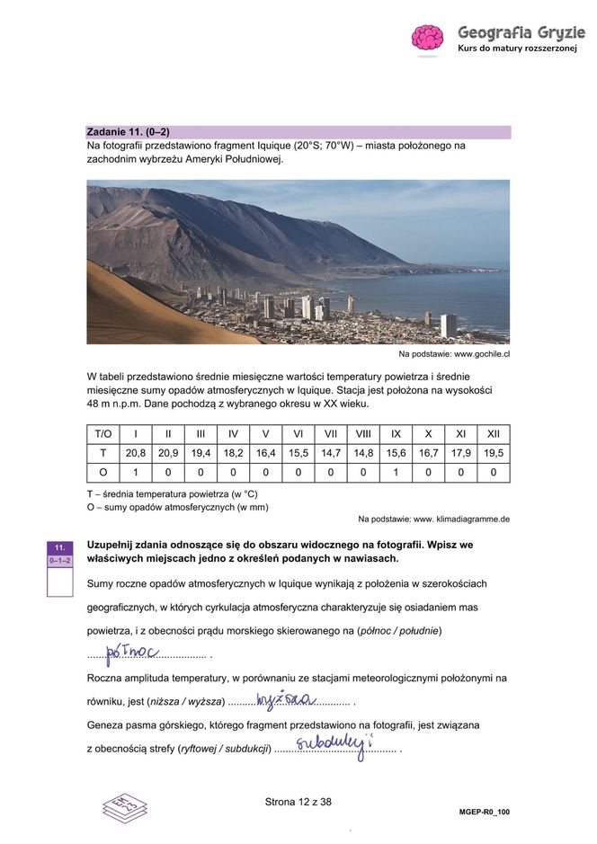 Matura próbna 2024 - geografia