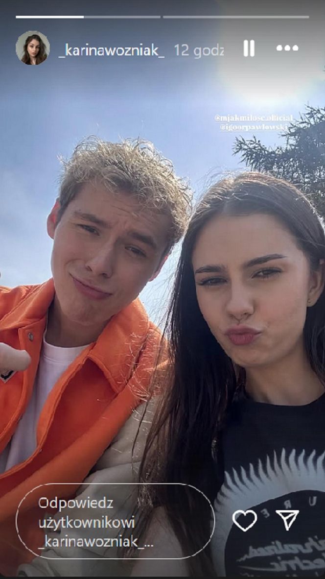 M jak miłość. Michał (Igor Pawłowski), Basia (Karina Woźniak)