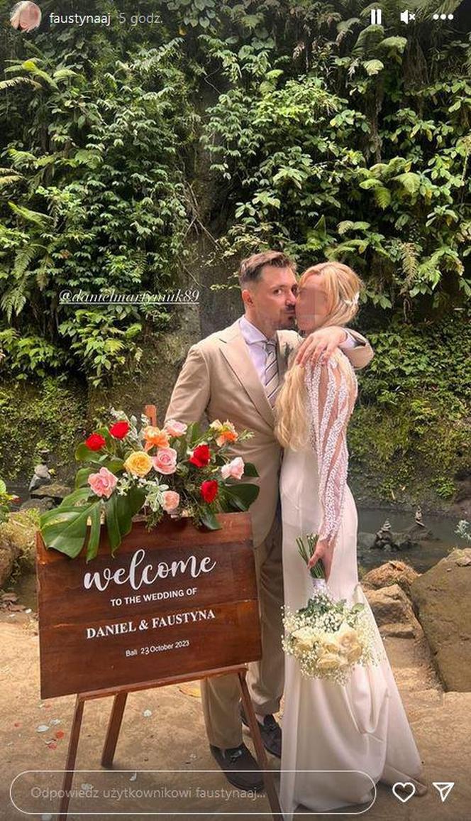 Daniel Martyniuk i Faustyna wzięli ślub na Bali! Kwiecisty ołtarz, wodospad i piękna, biała suknia