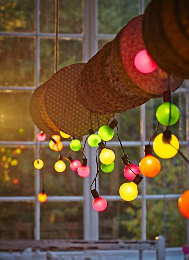 Kolorowa Girlanda LED oświetlenie ogrodowe IKEA