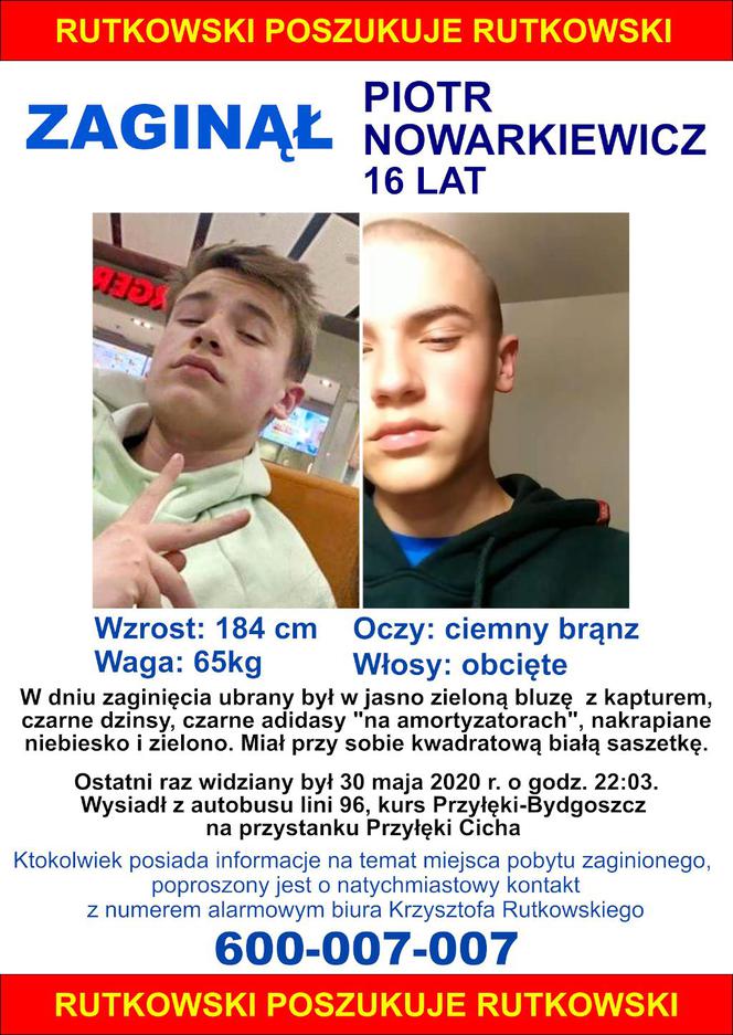 Zaginął Piotr Nowarkiewicz. 16-latek z Ciela poszukiwany jest przez służby mundurowe i patrol Krzysztofa Rukowskiego 
