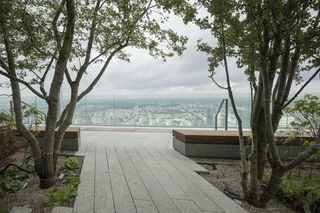 Widok z tarasu na Varso Tower