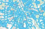 Mapa dostępności pieszej przystanków autobusowych i tramwajowych w Warszawie