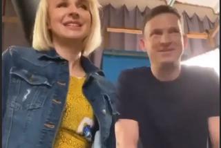 Barwy szczęścia. Alicja Umińska (Monika Dryl) i Łukasz Sadowski (Michał Rolnicki) na planie